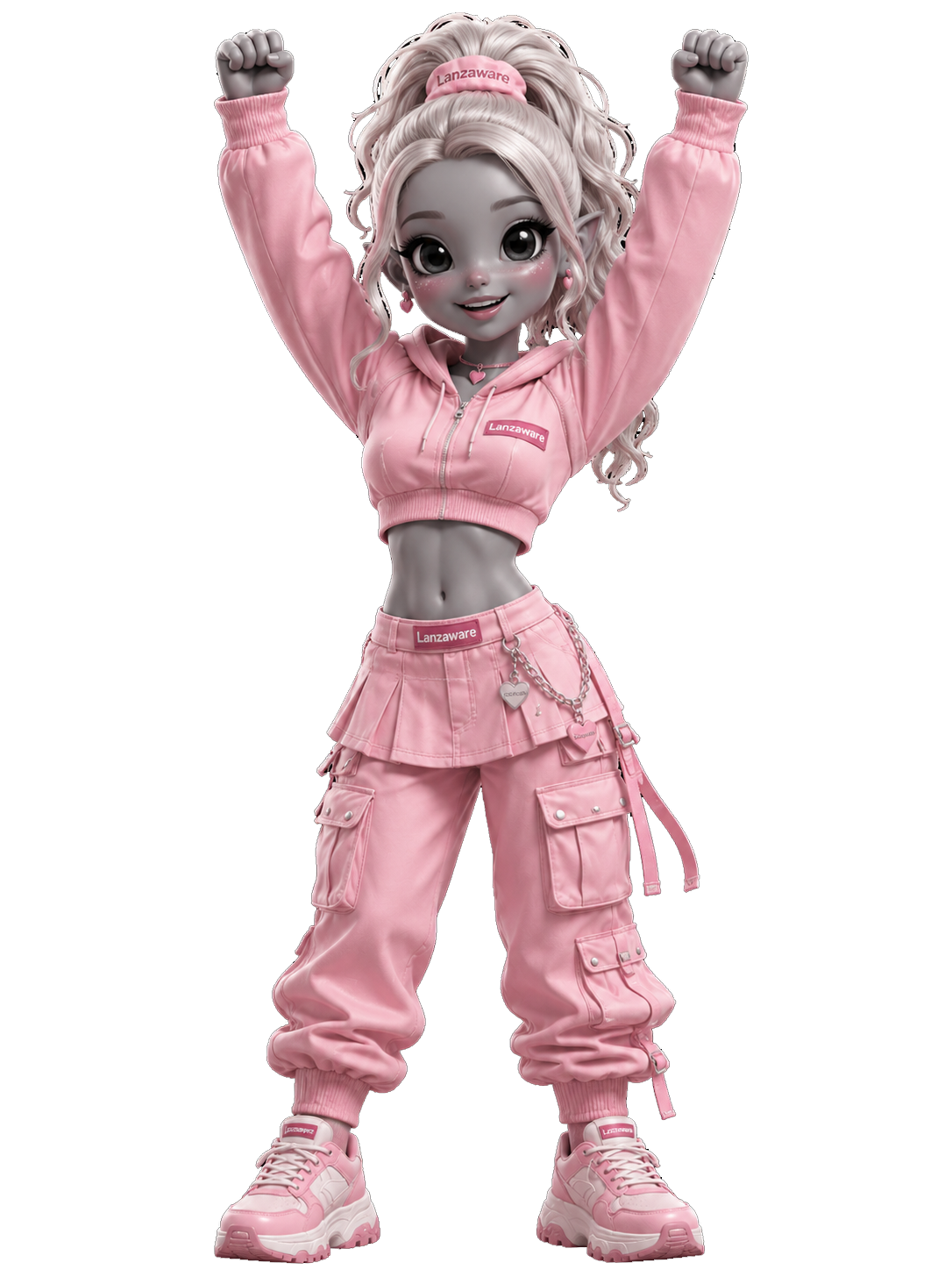 Alienígena 3D Lanzaware rosa