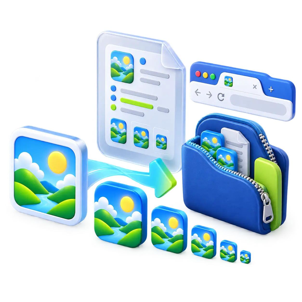 Colección 3D de archivos favicon y PWA