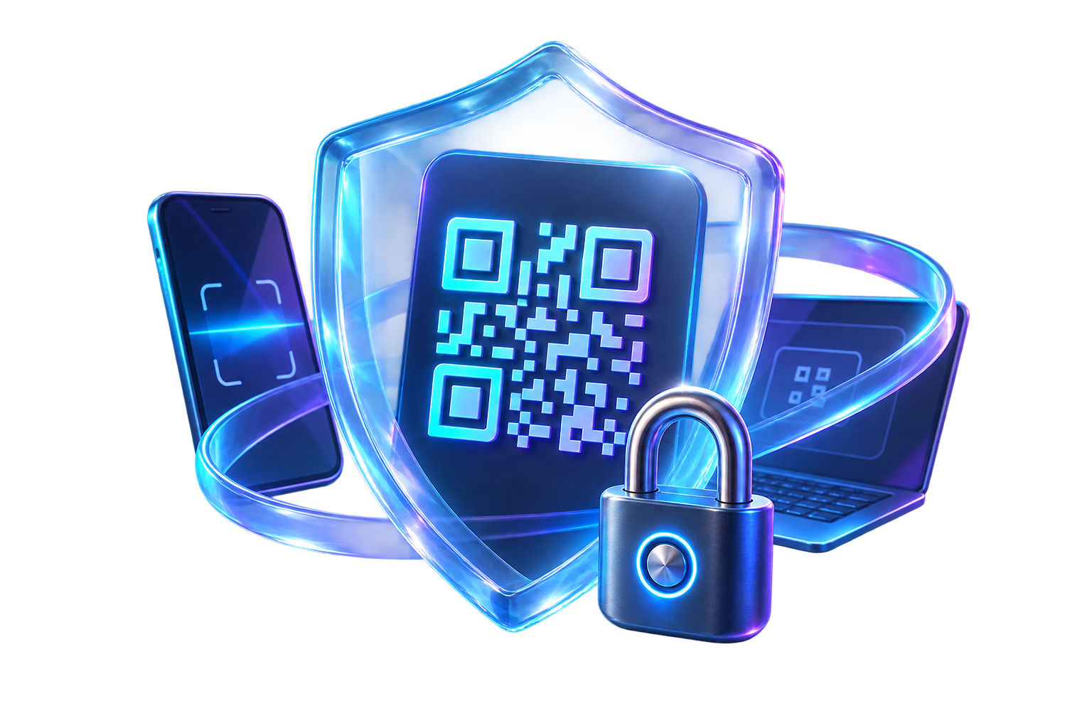 Escudo protegiendo un código QR