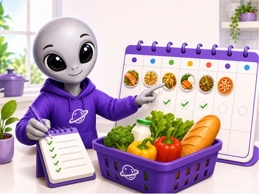 Alien Lanzaware ayudando a planificar el menú semanal